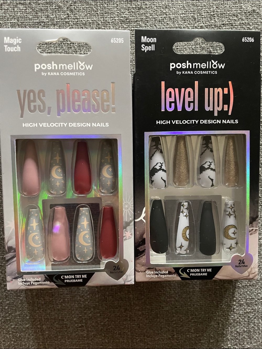 Poshmellow by Kana Cosmetics Press on Nails Moon Spell and Magic Touch 2 sets